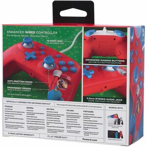 PowerA Enhanced Wired Controller for Nintendo Switch - Woo-hoo! Mario - Cable - USB - Nintendo Switch - 3.05 m Cable