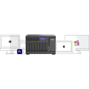 QNAP, QNAP TVS-H1288X-W1250-16G SAN/NAS Storage System - Intel Xeon W-1250 Hexa-core (6 Core) 3.30 GHz - 8 x HDD Supported
