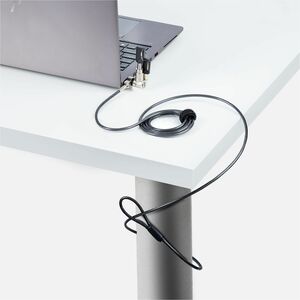 StarTech.com Universal Laptop Lock 6.6ft, Security Cable For Notebook Compatible w/Noble Wedge®/Nano/K-Slot; Keyed Locking