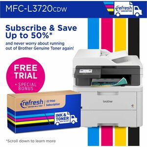 Brother MFC-L3720CDW Wireless LED Multifunction Printer - Color - Copier/Fax/Printer/Scanner - 19 ppm Mono/19 ppm Color Pr