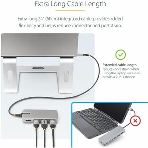 StarTech.com USB 3.2 (Gen 2) Type C Docking Station for Desktop PC, Notebook, Monitor - 15 W - Grey - 3 Displays Supported