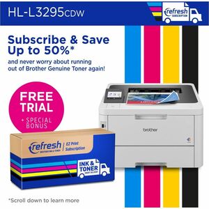 Brother HL-L3295CDW Wireless Compact Digital Color Printer with Laser Quality Output, Duplex, NFC and Mobile Printing & Et