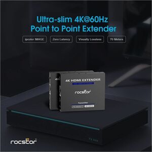 TrueReach 4K@60Hz HDMI Extender over CAT6/CAT6a/Cat7 Ethernet Cable - 4K 60Hz up to 230ft (70m) - Point to Point Extender 