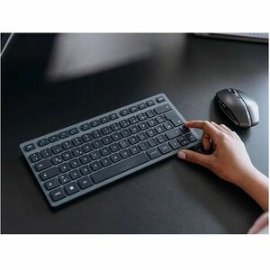 Clavier CHERRY KW 7100 - Sans fil Connectivité - Français - AZERTY Disposition - Bleu Ardoise - Ciseaux Pavé Numérique - B