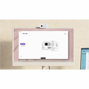 Webcam Logitech BRIO 100 - 2 Mégapixels - 30 fps - Blanc cassé - USB Type A - Full HD - Vidéo 1920 x 1080 - Focale fixe - 