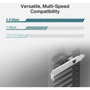 TP-Link TX201 2.5Gigabit Ethernet Adapter - 2.5GBase-T - Plug-in Card - PCI Express - 2.50 Gbit/s Data Transfer Rate - Twi