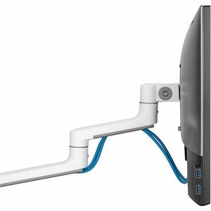 Neomounts Mounting Arm for Monitor - White - Height Adjustable - 2 Display(s) Supported - 43.2 cm to 68.6 cm (27") Screen 