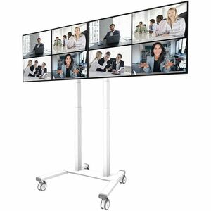 Neomounts Mounting Adapter for LCD Display - White - Height Adjustable - 2 Display(s) Supported - 106.7 cm to 165.1 cm (65