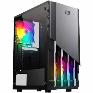 Vorago Gabinete para computadora gamer - ATX, ITX, Micro ATX, EATX Placa base admitida - Torre - Vidrio templado - 2 x Com