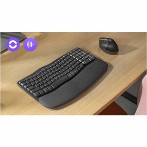 Logitech Wave Keys for Business Keyboard - Wireless Connectivity - USB Type A Interface - English (UK) - QWERTY Layout - G