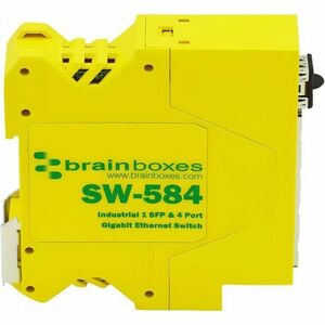 Brainboxes 1 SFP & 4 Port Gigabit Ethernet Switch - 4 Ports - Gigabit Ethernet - 10/100/1000Base-T, 1000Base-X - 2 Layer S