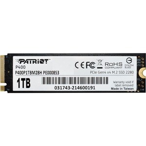 Patriot Memory P400 1 TB Solid State Drive - M.2 2280 Internal - PCI Express NVMe (PCI Express NVMe 4.0 x4) - 800 TB TBW -