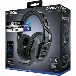 NACON RIG RIG600PROHS Wireless Over-the-head Stereo Gaming Headset - Black - Binaural - Circumaural - Bluetooth - 32 Ohm -