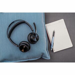 Poly Voyager Focus 2 Wired/Wireless On-ear, Over-the-head Stereo Headset - Black - Siri, Google Assistant - Binaural - Sup