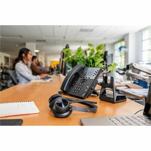 Poly Voyager 4300 UC 4320-M UC Kabel/Kabellos Auf den Ohren, Kopfbügel Stereo Headset - Schwarz - Microsoft-Teams-Zertifiz