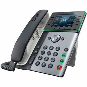 Poly Edge E300 IP Phone - Corded - Corded - Desktop, Wall Mountable - Black - VoIP - 2 x Network (RJ-45) - PoE Ports