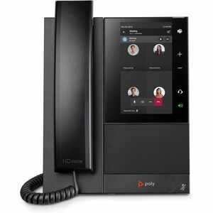 Poly CCX 505 IP Phone - Corded - Corded/Cordless - Wi-Fi, Bluetooth - Desktop, Wall Mountable - Black - 24 x Total Line - 