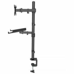 Manhattan 462136 Desk Mount for Monitor, Notebook, LED Monitor, LCD Monitor, Display, MacBook, Projector - Black - Landsca