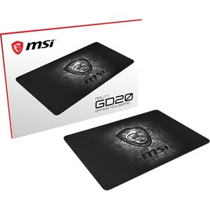 MSI AGILITY GD20 Gaming Mouse Pad - Iconic Dragon Design - 0.20" x 8.66" x 12.60" Dimension - Gray - Natural Rubber, Micro