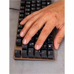 CHERRY KC 200 MX Keyboard - Cable Connectivity - USB 2.0 Type A Interface - French - Black, Bronze - Mechanical/MX Keyswit