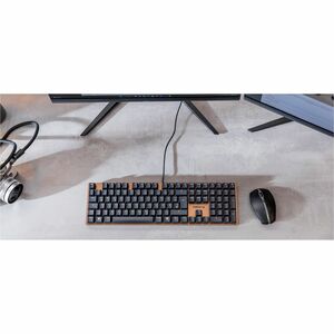 CHERRY KC 200 MX Keyboard - Cable Connectivity - USB 2.0 Type A Interface - English (US) - Black, Bronze - Mechanical/MX K