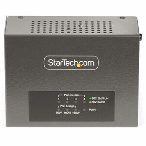 StarTech.com Injecteur PoE++ Multi-Gigabit à 4 Ports, Ethernet 5/2.5/1G (NBASE-T), PoE/PoE+/PoE++ (802.3af/802.3at/802.3bt
