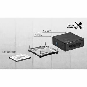 MSI Cubi 5 12M Cubi 5 12M-210BES Barebone System - Mini PC - Intel Core i7 12th Gen i7-1255U 1.70 GHz Deca-core (10 Core) 
