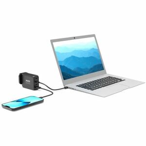 Port Connect 120 W AC Adapter - 1 USB - 3 USB Type-C - For Notebook - Europe - 2 m Cable - 120 V AC, 230 V AC Input - 5 V 