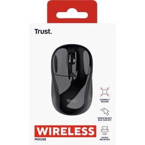 Trust Maus - Funkfrequenz - USB 1.0 - Optisch - 4 Taste(n) - Schwarz - Kabellos - 2,40 GHz - 1600 dpi Auflösung - Scroll-R