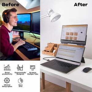 Duex Float Mobile Pixels 15.6" Stacked Portable Screens, Full HD IPS 1080P Touchscreen Monitor with Built-in Kickstand, US