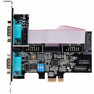 StarTech.com 2-Port Serielle PCIe Karte, PCI Express zu RS232/RS422/RS485 DB9 Serielle Karte, 16C1050 UART, ESD Schutz, Wi