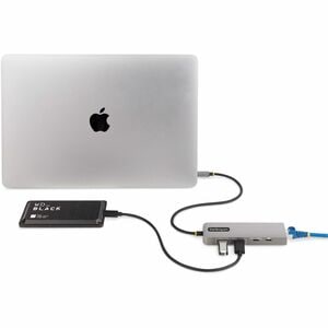 StarTech.com USB/Ethernet Combo Hub - USB 3.2 Gen 2 (3.1 Gen 2) Type-C - 1.25 GB/s - External - Space Gray - UASP Support 