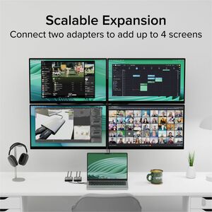 Plugable USB C to HDMI Adapter, Dual Monitor 4K 60Hz for Apple Mac M1/M2/M3 - DisplayLink Multiple Displays for Thunderbol