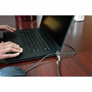 Noble NG04T Cable Lock For Notebook, Docking Station, Printer, Projector - 1.80 m Cable - Patented T-bar/Key Lock - Silver