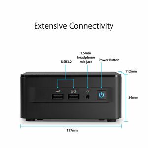 Asus NUC 13 Pro NUC13ANKi7 Desktop Computer - Intel Core i7 13th Gen i7-1360P - 16 GB - 512 GB SSD - Mini PC - Black - Int
