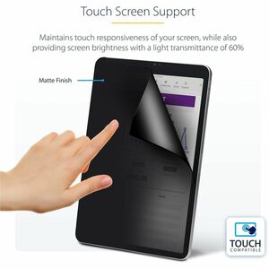 StarTech.com Plastic Anti-glare Privacy Screen Filter for iPad Pro - Black - 1 - For 27.9 cm (11") LCD iPad Pro - Blue Lig