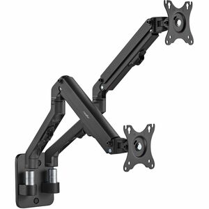Rocstor ErgoReach Mounting Arm for Monitor, Display - Black - Landscape/Portrait - 2 Display(s) Supported - 17" to 27" Scr
