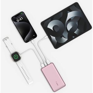 Belkin BoostCharge Power Bank - Pink - For iPhone - 10000 mAh - Pink