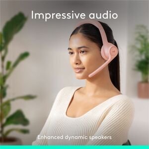 Logitech Zone 300 Wireless Bluetooth Headset With Noise-Canceling Microphone, Rose - Stereo - Wireless - Bluetooth - 98.4 