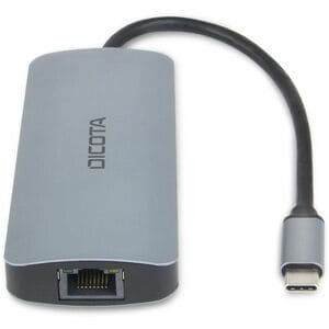 Dicota USB Type C Docking Station for Notebook, Monitor - Memory Card Reader - SD - Silver - 4K UHD - 3840 x 2160 - 4 x US