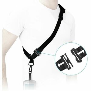 MOBILIS Adjustable Shoulder Strap - 1 Piece - Ring Attachment - 25 mm Width x 1.7 m Length - Black - Polyester