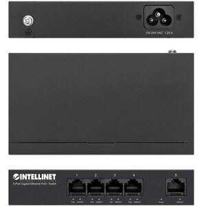 Switch PoE+ con 5 puertos Gigabit - 5 Puertos Conmutador Ethernet - Gigabit Ethernet - 10/100/1000Base-T