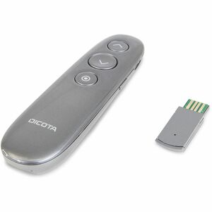 Dicota Presentation Pointer - Radio Frequency - USB - Grey - Wireless - 2.40 GHz - Rechargeable