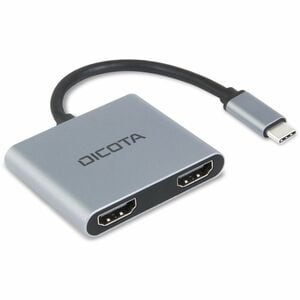 Dicota USB-Typ C Docking Station für Desktop-PC, Notebook - Silber - Tragbar - 2 Unterstützte Displays - 4K - 3840 x 2160 
