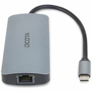 Dicota USB-Typ C Docking Station für Notebook, Monitor - Speicherkartenleser - SD, microSD - Silber - 4K UHD - 3840 x 2160