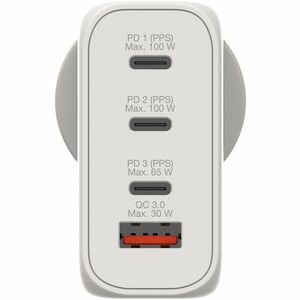 Verbatim 100 W AC Adapter - 1 Pack - Universal Adapter - 1 USB - 3 USB Type-C - For Notebook, Tablet PC, Smartphone, Gamin