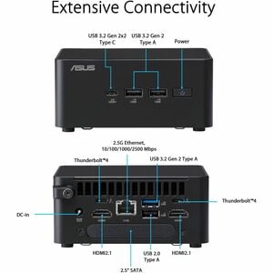 Asus NUC 14 Pro RNUC14RVHU500003I Barebone System - Mini PC - Intel Core Ultra 5 125H - Intel Chip - 96 GB DDR5 SDRAM DDR5