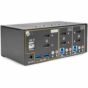 Rocstor SK01 KVM Switchbox - 4K - 3840 x 2180 - 6 x USB - USB 2.0 - 6 x DisplayPort - TAA Compliant