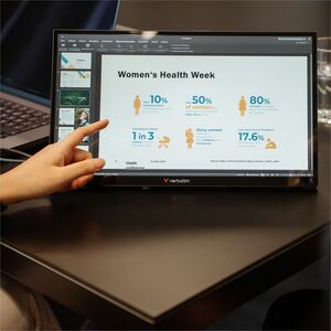 Verbatim PMT-15 16" Class LED Touchscreen Monitor - 16:9 - 6 ms - 15.6" Viewable - Capacitive - 10 Point(s) Multi-touch Sc