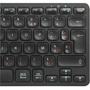 Targus AKB862FR Keyboard - Compact - Wireless Connectivity - French - Black - Bluetooth - 5.1 - Windows, Mac OS, iOS, Andr